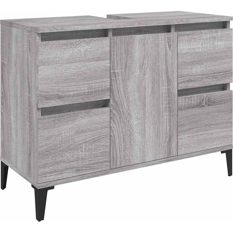 Maison Exclusive - Waschbeckenunterschrank Grau Sonoma 80x33x60 c (1/5)