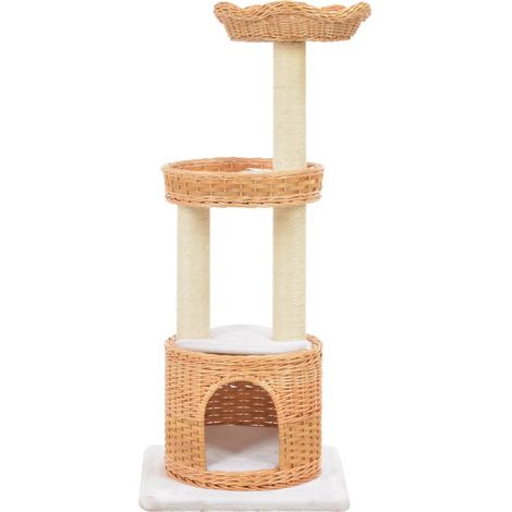 Maison Exclusive - Albero per Gatti con Tiragraffi in Legno di Salice Naturale