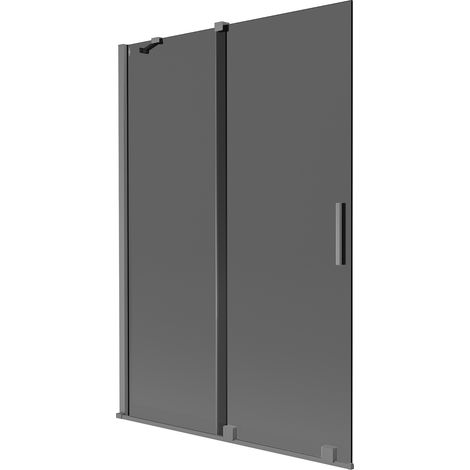 Mexen Velar paravento per vasca da bagno a 2 ante scorrevoli 120 x 150 cm, grafite, gun metal - 896-120-000-41-95 (1/2)