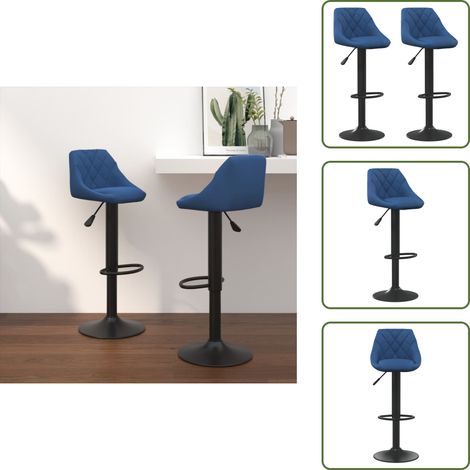 Tabourets de bar lot de 2 bleu velours - Tabourets De Bar - Chaise De Comptoir - Tabouret De Bar - Meubles De Salon - Mobilier Moderne (1/5)