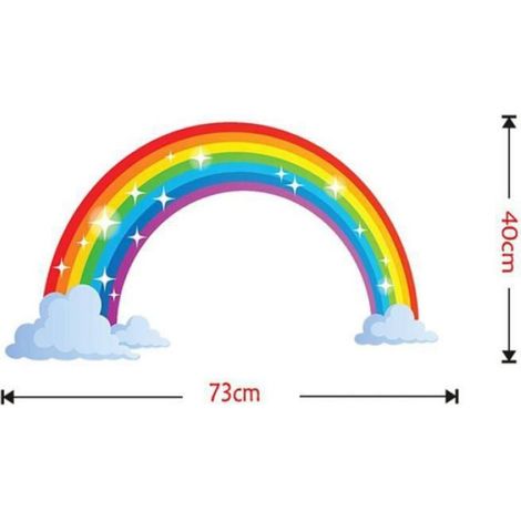 Stickers muraux - Arc-en-ciel - Chambre - Adulte - 73cm x 40cm (1/4)