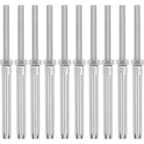 Kit de 10 vis à sertir à filetage M5 3 mm/0,12 po pour fixation de câbles et garde-corps en acier inoxydable. (1/5)