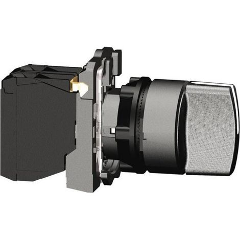 Bouton Sélecteur Rotatif - 2 Positions 90° - Diamètre d'Encastrement 22.5 mm - IP69K - 1 NO T - 3 A 240 V - Noir - 1 Pièce (1/3)