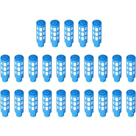 Pneumatischer Kunststoff-Schalldämpfer, Luftleitungs-Durchflussregler, Abgasschalldämpfer, Kompressoranschluss, Blau, 25 Stück, PSU‑03