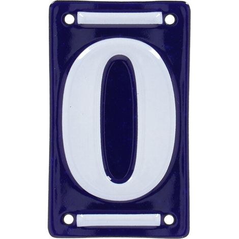Numero Civico Smaltato 0 7x0.5x11.8 cm Colore Blu