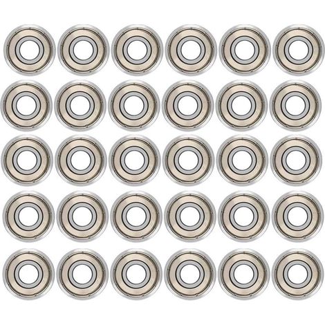 30 Stück 608ZZ Kugellager, doppelt abgedichtete Metall-Kugellager, hochwertige Kugellager für Rollschuhe, Skateboards, Longboards und Waveboards / 8 x 22 x 7 mm