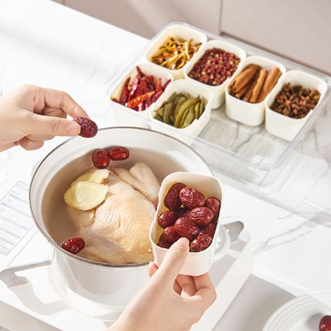 Multifunktionale Aufbewahrungsbox mit 8 Fächern für den Kühlschrank – Kunststoff-Organizer für Knödel, Obst, Kräuter – frostbeständig und faltbar (1/5)