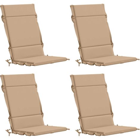 Cojín para silla de respaldo alto GEMERT 4 uds. 100% Poliéster vidaXL