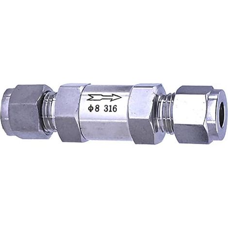 Clapets anti-retour en acier inoxydable à double virole de 10 mm 6 mm, 8 mm, 10 mm, 12 mm, anti-retour unidirectionnel pour fluide, tuyaux de gaz, pas de soudure nécessaire tube (1/5)
