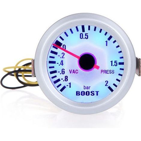 Manomètre de pression de suralimentation turbo pour voiture, 52 mm (2 pouces), -1 à 2 bars, LED bleue (1/5)