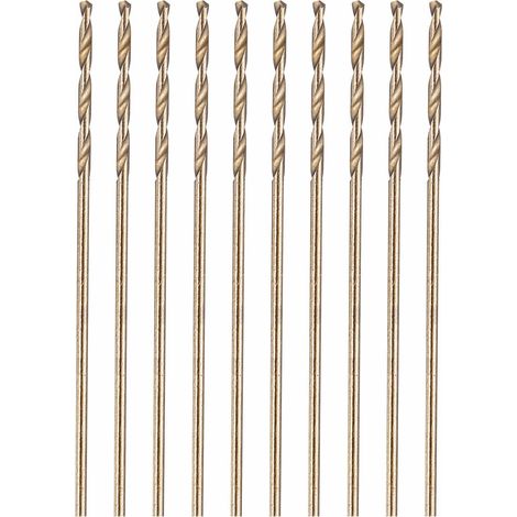 10pcs Foret 0.8mm Diamètre 1/32" Outil De Coupe En Acier Rapide Doré (1/5)