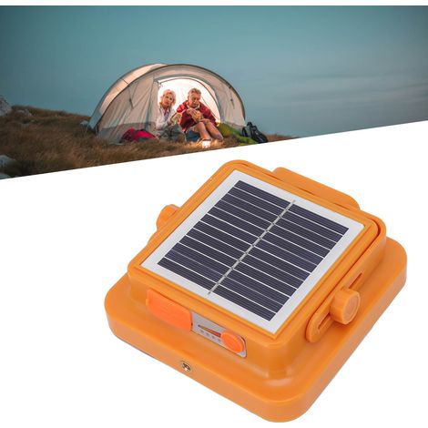 Tragbare Solar-LED-Campinglampe, Magnetgriff, Notbeleuchtung bei Stromausfall, gelb. (1/5)