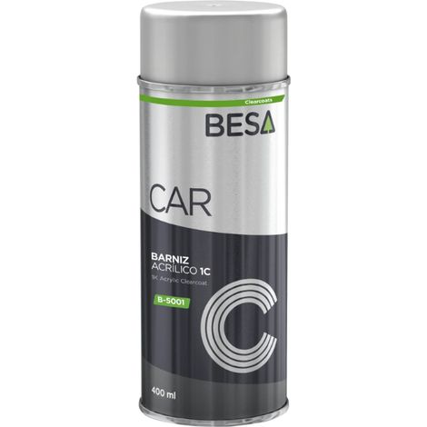 Vernis en aérosol 1K – Brillant – Résistant aux rayures et à l'essence – Application facile pour auto et multi-supports – Besa