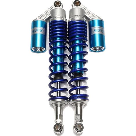 Amortiguador neumático para motocicleta, longitud total 430 mm, longitud entre ojos 400 mm, diámetro del ojo 12 mm, precarga del muelle ajustable 20 mm, nivel de ajuste ajustable 10 mm (1/5)