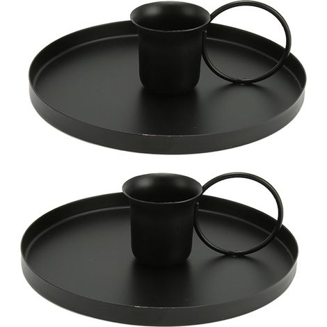2 bougeoirs vintage en fer pour bougies parfumées de table (1/5)