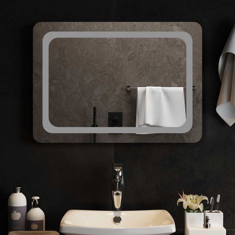 Teenpull – LED-Badezimmerspiegel Transparent 70 x 50 cm Gehärtetes Glas (1/5)