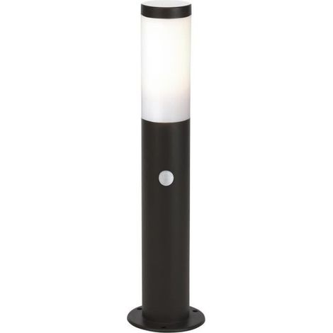 Borne extérieure avec détecteur de mouvement – IP44 – Noir métal/plastique – E27 LED 1x10W – Éclairage efficace pour espaces extérieurs – Brilliant