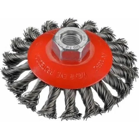 Spazzola conica osborn kbz 100mm m14 acciaio intrecciato 12200rpm