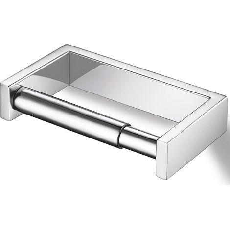 Portarrollos de papel higiénico, soporte de baño con resorte en acero inoxidable pulido, para montaje en pared. (1/5)