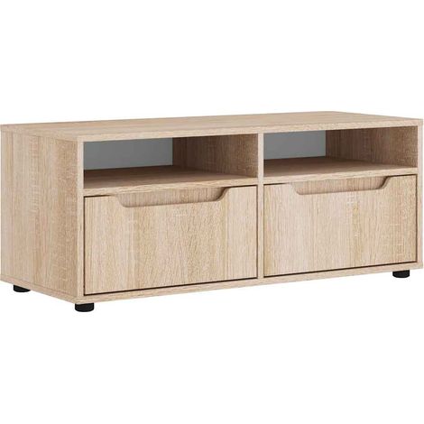 Mueble de TV de pared con espacio de almacenamiento 100 x 40 x 38 cm fabricado en madera de ingeniería de roble Sonoma 020058336
