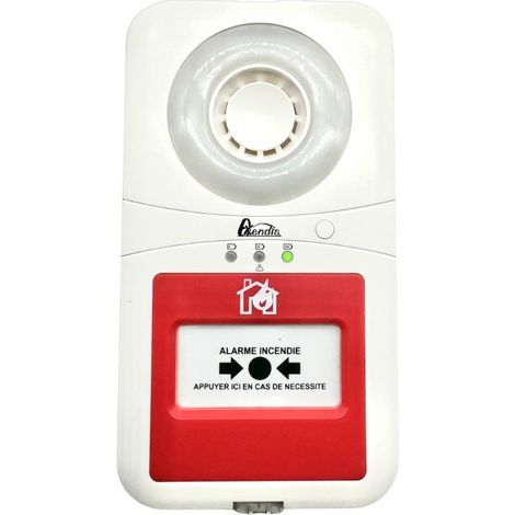 Axendis – Centrale d'alarme type 4 autonome à pile pour ERP – Sirène 90Db – Flash lumineux LED – Installation rapide sans câblage