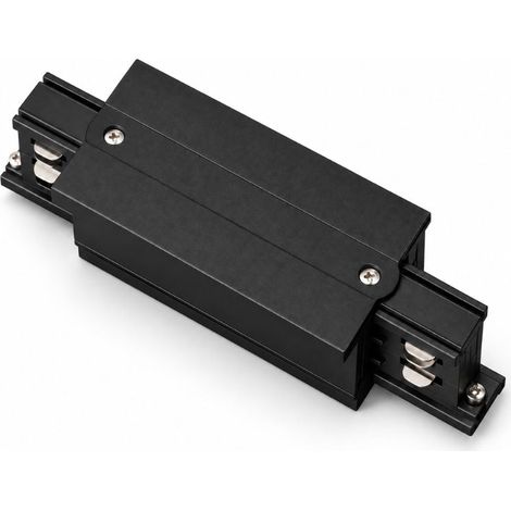 Connecteur Droit Rail Encastrable Triphasé Noir - SILAMP (1/2)