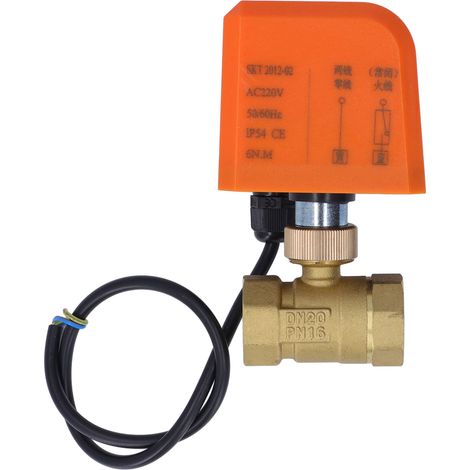 Vanne à bille motorisée électrique 2 voies normalement fermée DN20 AC220V Accessoires industriels (1/5)