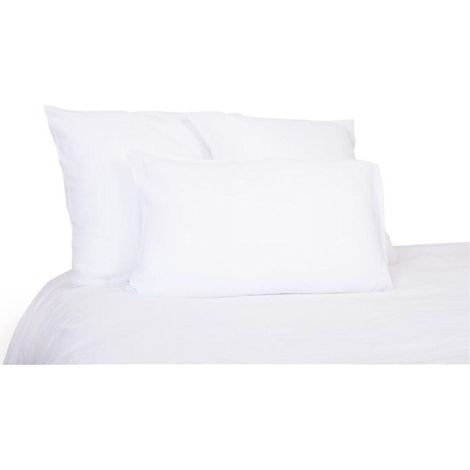 Haomy VITI Fodera per cuscino in lino lavato bianco 50x70 cm