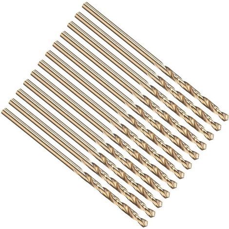 1mm Foret Hélicoïdal, Tige Droite Jobber M35 Cobalt 5% Acier Rapide 135° Finition Or, Mèche pour Métal Acier Inoxydable Dur, Forets à Métaux à Haute Dureté - Lot de 12 (1/4)