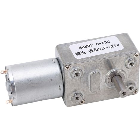 24-V-Gleichstrommotor, 40 U/min, reversible Doppelwelle, Schneckengetriebe mit Vierkantantrieb, Turbinengetriebe, einstellbare Drehzahl, reversible Drehrichtung (1/5)