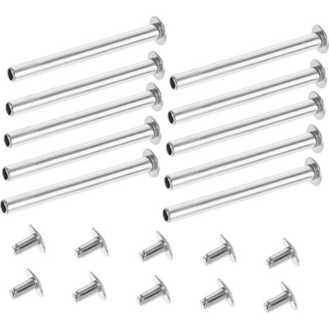 Kit de Réparation Stabilité Assurée pour Éventail Pliant en Acier Inoxydable, Rivet Rond Argenté 30mm, 10 Sets, pour Projets DIY et Réparations (1/5)