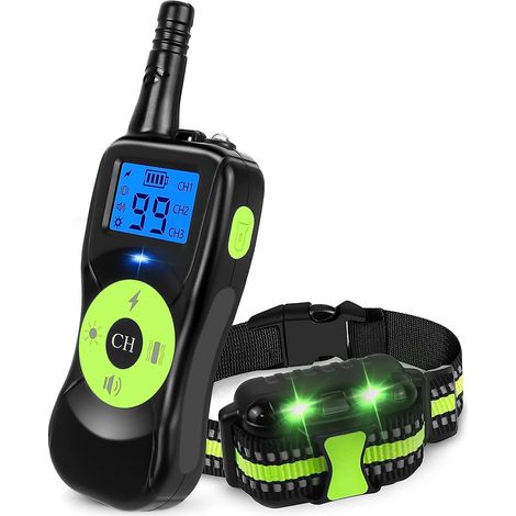 Vert-collier De Dressage Pour Chiens, Collier De Dressage Pour Petits, Moyens Et Grands Chiens Rechargeable, Mode De Formation 3+1, Tlcommande 50 (1/5)