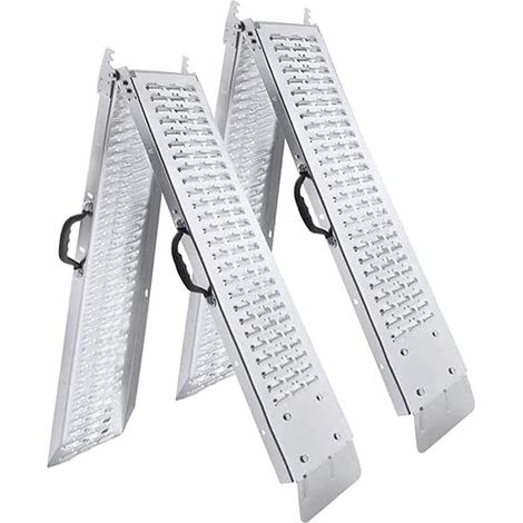 Rampe de chargement pliable Aluminium rampe de chargement moto ,Rampes antidérapantes pour motos Maximale 400KG par Paire (180x22.5x4.5cm) HENGMEI (1/5)