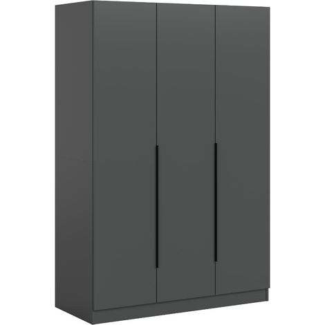 Kopenhagen Kleiderschrank 3 Türen Anthrazit.
