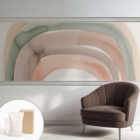 Papier peint intissé décoratif pour chambre et salon Design moderne à poser facilement - Colle incluse gratuite Arcs-en-ciel 250x104 cm (1/5)