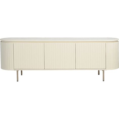 CREAM-Meuble TV 170 cm en bois massif Ivoire (1/5)