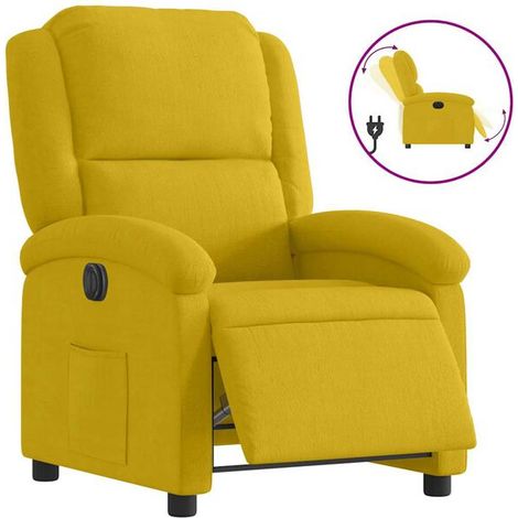Fauteuil inclinable électrique en velours jaune (1/5)