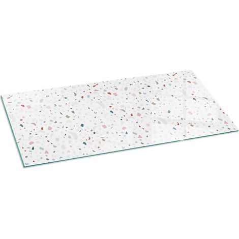 Décorative Plaque de protection de sol en verre trempé pour cheminée ou poêle moderne Motif avec petites formes 125x50 cm (1/5)