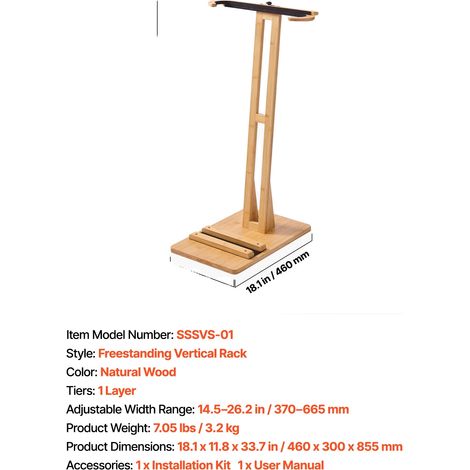 Support de planche de surf, largeur réglable, design gain de place, 1 Couche (1/2)