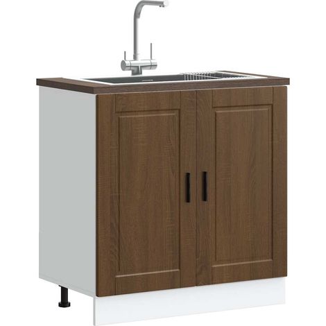 Spülenunterschrank Porto Braun Eichen-Optik 80x46x81,5 cm
