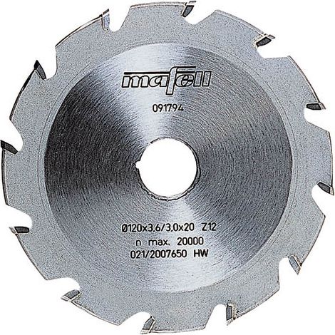 mafell Lame de fraisage à rainurer elliptique, carbure, 120 x 4,2 x 20 mm, 12 dents - 91795