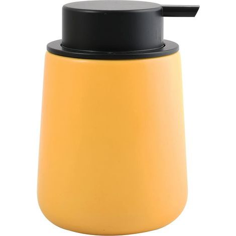 1 - Distributeur De Savon - Céramique - Capacité 300 ML - Pompe Anti-Fuite Pour Salle De Bain Et Cuisine - Finition Mat Safran - 8,5x8,5x12,6 CM (1/4)
