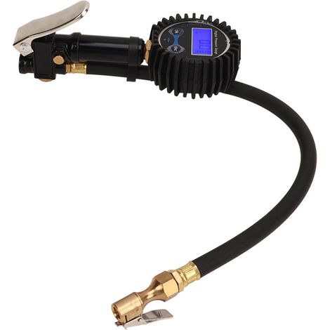 Gonfleur numérique avec manomètre digital, embout rapide 1/4" NPT, pompe à air portative pour pneus, livrée avec batterie assortie. (1/5)