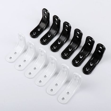 SABIR Angle Droit Support en forme,12 Pièces Support d'angle droit, Equerre Inox, 50mm Equerre de Fixation Blanche, 90 Degrés Équerre d'angle Droit en L pour Réparation Bois Meubles Placard (1/5)