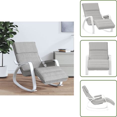 Schaukelstuhl Hellgrau Stoff - Schaukelstuhl - Lounge Chair - Gartenstuhl - Esszimmerstuhl - Gemütlicher Stuhl (1/5)