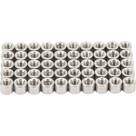 [Écrou de Liaison] - Boîtier de 50 Écrous Cylindriques Ronds M3 Filetage Femelle en Acier Inoxydable 304 (1/5)