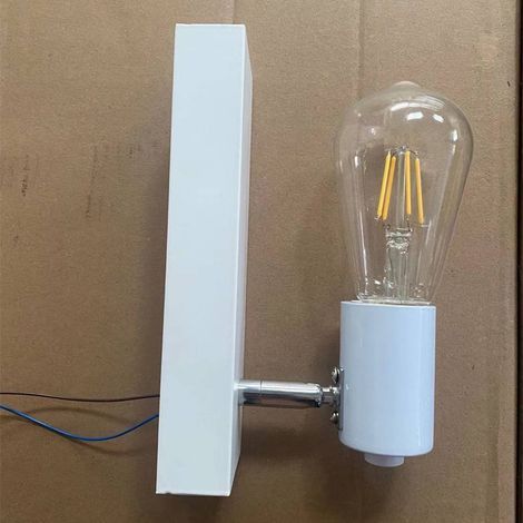 Applique murale, luminaire vintage, spot mural design rétro, orientable & pivotant, douille E27, ampoule non fournie, éclairage intérieur salon, salle à manger, couloir(Blanc) (1/4)