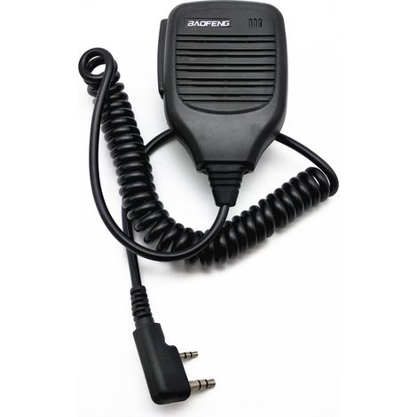 Micro Haut-Parleur 2 Broches Talkie Walkie Micro Portable Compatible avec Talkie Walkie Baofeng UV-5R BF-888S BF-88E RT24 RT22 RT27 Kenwood WOUXUN TYT HYT (1 Pcs)