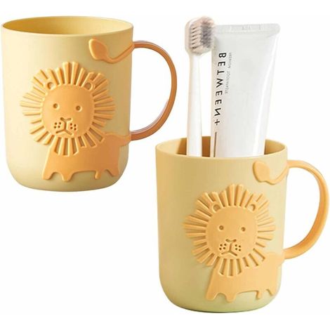 Gobelet à brosse à dents pour enfants (lot de 2), porte-brosses à dents universel en plastique pour enfants (garçons et filles), idéal pour les voyages et la salle de bain. (1/5)