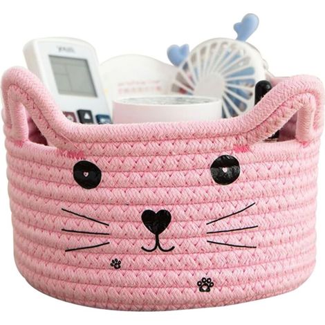 Bardusch-Panier tressé en coton, rose, pour jouets, produits cosmétiques ou rangement enfants et animaux (1/4)